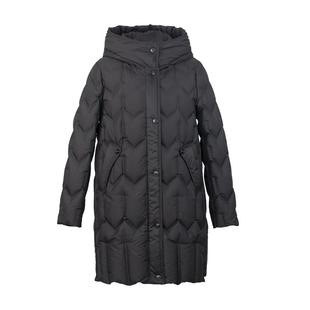 HONRN/红人休闲中长款连帽防风鸭绒羽绒服外套女冬季HI59YR106