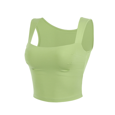 annerun方领褶皱无袖上衣