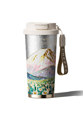 纯钛茶水分离带吸管高颜值保温杯