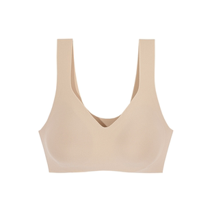爱慕集团乎兮无痕粉底液内衣女士薄大胸显小背心无钢圈聚拢文胸罩