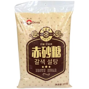 韩式黄糖3KG优东黄砂糖赤砂糖咖啡糖甘蔗糖烘焙调味酵素原料