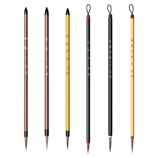 马利勾线笔国画专用勾线毛笔狼毫工笔白描花鸟画毛笔套装小红毛鼠须花枝俏叶筋极细尖初学者工具套装毛笔水彩