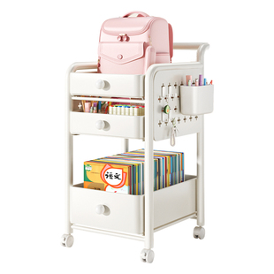 日本书包置物架可移动带轮书架小推车桌面下桌边多层收纳放置神器
