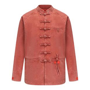 碧海潮生【珊瑚】秋冬新款中国风国潮新中式雪花水洗做旧唐装外套