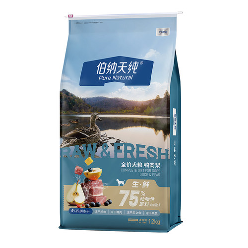 【生鲜2.0升级款】伯纳天纯鸭肉梨狗粮大中小型犬成幼犬金毛边牧