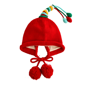 儿童帽子冬季加厚保暖男童护耳帽婴幼儿外出防风针织帽宝宝套头帽