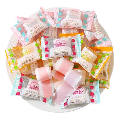 彩虹卷卷乐软糖零食糖果500g