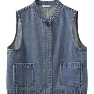 【商场同款】播26夏新品棉麻水洗牛仔马夹女工装风外套BDT2MD1669