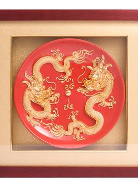 金箔漆线雕摆件纯手工中国风礼物