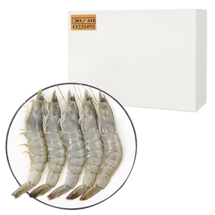 进口厄瓜多尔白虾大虾鲜活速冻盐冻3040南美白虾赠送虾皮2包