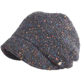 卡蒙毛线针织贝雷帽子女秋冬鸭舌帽堆堆帽加厚帽檐款冷帽适合大头