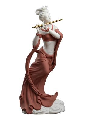 东方泥土敦煌飞天雕塑艺术品摆件