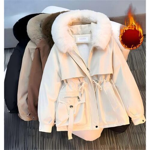 G 48519 Fashionable Winter Coat with Fur Trim 时尚显瘦棉袄