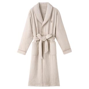 睡袍女士冬季珊瑚绒加厚加绒长款睡衣秋冬款法兰绒浴袍大码家居服