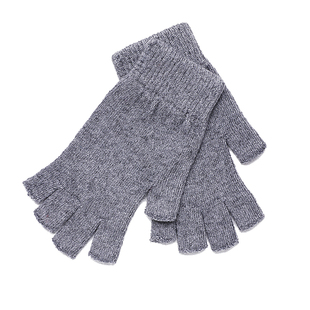 羊绒半指手套女冬季保暖毛线针织半截分指露指办公室打字学生男士