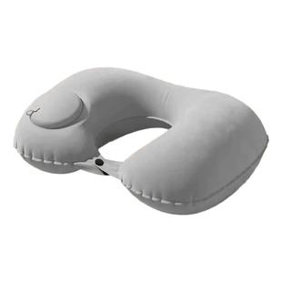充气U型枕便携收纳按压式旅行护颈U型枕旅游乘车脖枕护颈睡觉神器