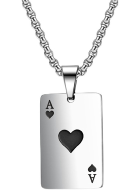 原创设计红桃a黑桃a幸运情侣项链