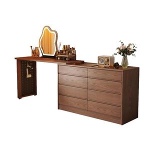 红林日记梳妆台书桌斗柜电脑桌一体化妆台写字桌实木柜转角主卧室