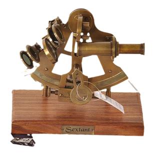进口黄铜复古怀旧欧洲西洋古董摆件装饰品六分仪模型航海摄影道具
