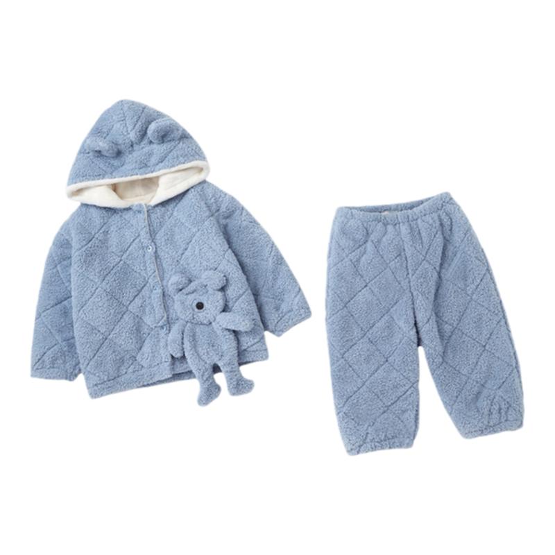 小黑托昵儿童睡衣三层夹棉居家服
