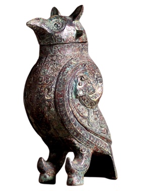 仿古青铜尊摆件兽面纹爵杯送礼