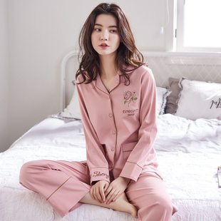 秋季 长袖 秋天套装 大两件棉版 家居服秋冬纯棉 韩全码 睡衣女士春秋款