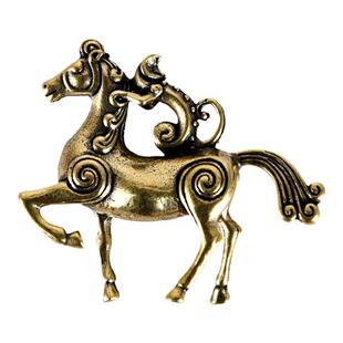 黄铜马上封侯摆件小铜马钥匙扣挂件生肖马挂件汽车钥匙扣