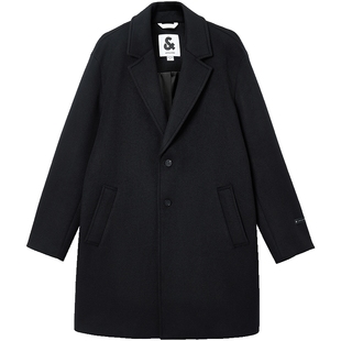 杰克琼斯中长款含羊毛大衣男新款纯色静奢羊髦柴斯特大衣外套男装