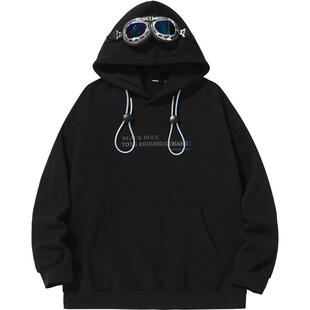 GENANX闪电潮牌重磅加绒连帽初秋穿搭美式卫衣男女秋冬左奇函同款