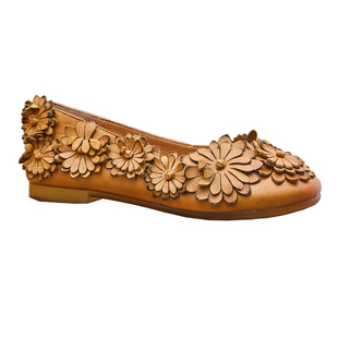 高级感牛筋底复古花瓣浅口女士单鞋新款春秋平底美式潮牌蛋卷鞋子