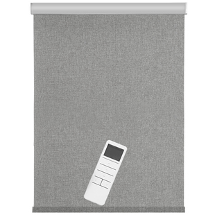 美尔耐电动卷帘窗帘全遮光遮阳智能遥控自动升降仿亚麻百叶窗定制