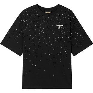 【满天星】BOYLONDON春夏男女同款短袖渐变烫钻印花时尚T恤N01107