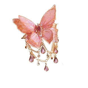 安妮花开新中式蝴蝶发夹古风流苏头饰新娘秀禾服百搭造型配饰