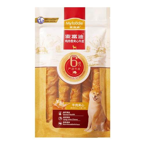 麦富迪狗狗零食牛皮磨牙棒洁齿棒小型犬泰迪幼犬夹心耐磨零食骨头
