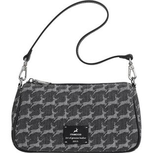 妙迪法棍腋下包2026新款复古丹宁牛仔手拎包时尚通勤斜挎小包包女