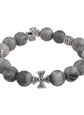 复古风天然石十字架手链