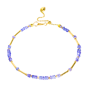 若华珠宝紫霞 满天星坦桑石手链女18K金宝石手串彩宝手饰礼物定制