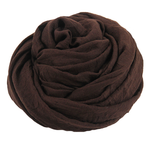 文艺棉麻围巾女春秋冬新款长款百搭保暖围脖超大纯色护颈披肩丝巾