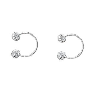 爆闪c形双头满钻耳钉女2025新款睡觉免摘耳骨钉轻奢耳蜗钉耳饰品