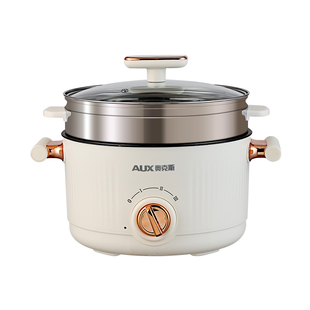 奥克斯电煮锅多功能一体家用宿舍蒸煮泡面电热锅电火锅小型正品