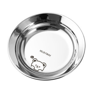 316不锈钢儿童吃饭盘子宝宝卡通餐盘菜盘水果圆盘家用加厚防摔盘