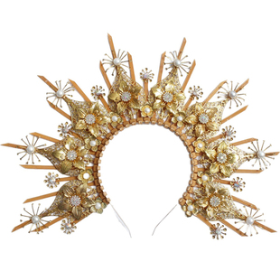 lolita圣母天使金银皇冠光环材料包 舞台表演摄影道具头饰配件