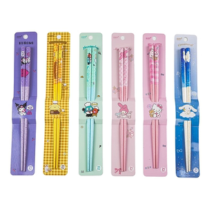 三丽鸥正版可爱卡通少女心光滑天然竹木防滑家用筷子餐具高颜值萌