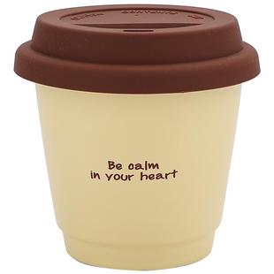 多巴胺小众咖啡杯便携带盖喝水杯子女士办公室牛奶燕麦早餐杯陶瓷