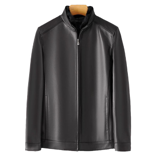 海宁冬季真皮羽绒服男绵羊皮夹克水貂立领皮衣中老年爸爸装外套厚