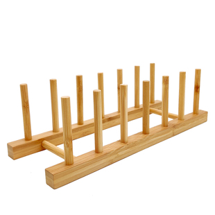 天然楠竹杯子沥水架碗盘碟子收纳架光猫架餐盘案板陈列超市展示架