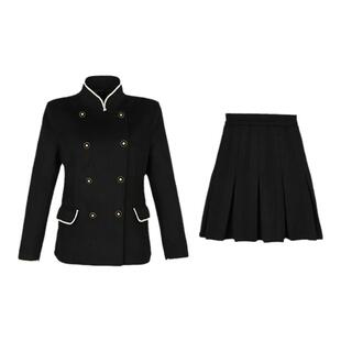 ZHUYIYI 2025秋冬新款黑色羊毛双面呢外套女小香风半裙套装两件套