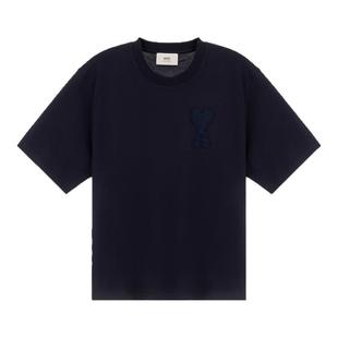 AMI PARIS 春夏新款男士爱心刺绣短袖圆领T恤银泰百货精品 301574