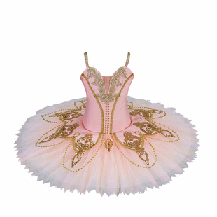 丹律诗新款粉色儿童木偶娃娃变奏芭蕾舞tutu裙桃李杯比赛演出服
