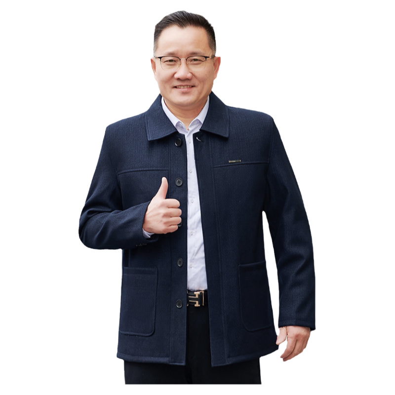 翻领春秋季宽松版型纽扣夹克